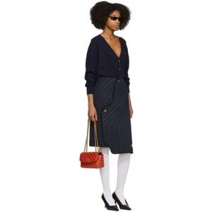 Balenciaga Navy Blue Car Carpet Mat Skirt Size 38